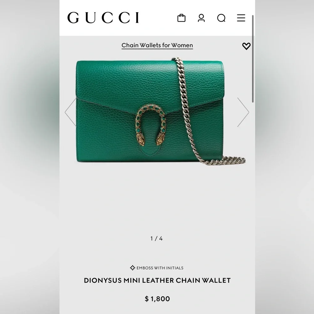 Gucci Calfskin Dionysus Mini Wallet on Chain - Picture 5 of 5